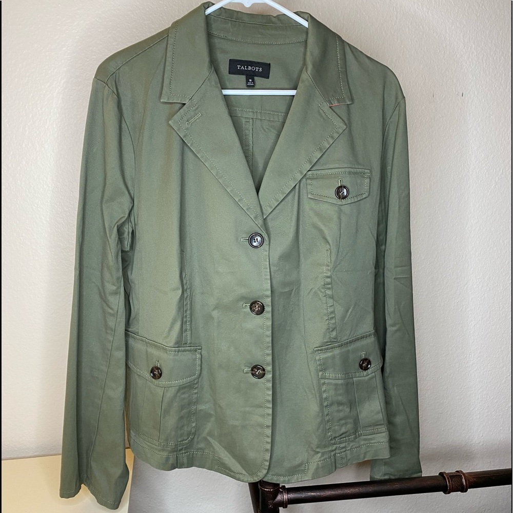 Talbots 3-button Jacket - Olive Green size 18